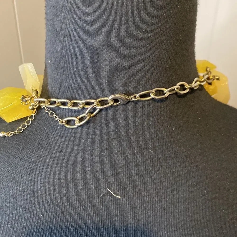 Faux Stone Layered Necklace Adjustable Length Clasp